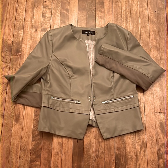 Brand New Grey Vegan Leather Jacket - Picture 1 of 6